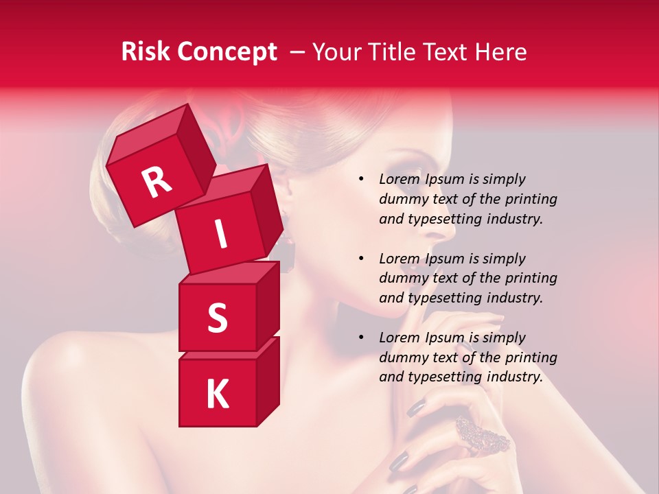 Burgundy Caucasian Hair Care PowerPoint Template