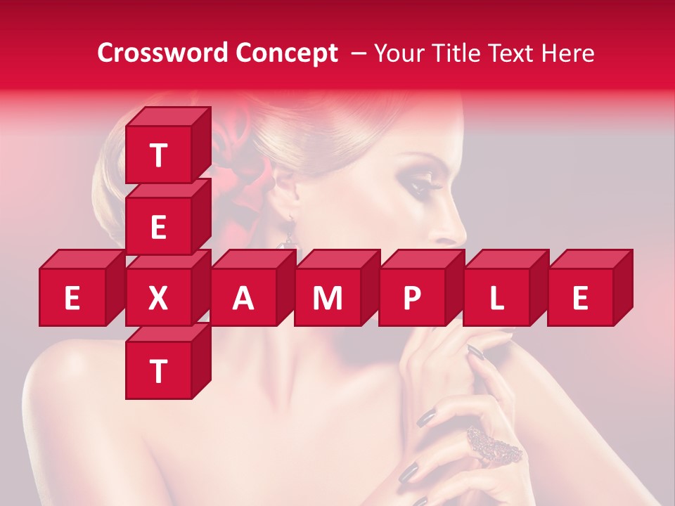 Burgundy Caucasian Hair Care PowerPoint Template