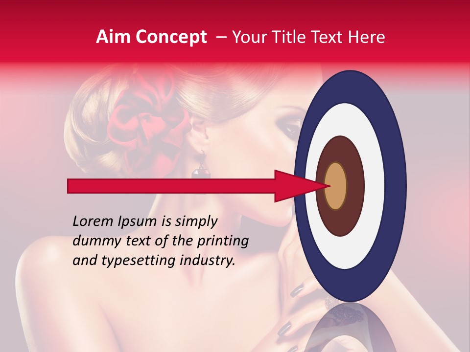 Burgundy Caucasian Hair Care PowerPoint Template