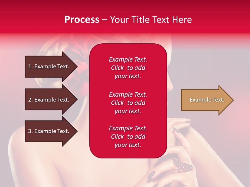 Burgundy Caucasian Hair Care PowerPoint Template