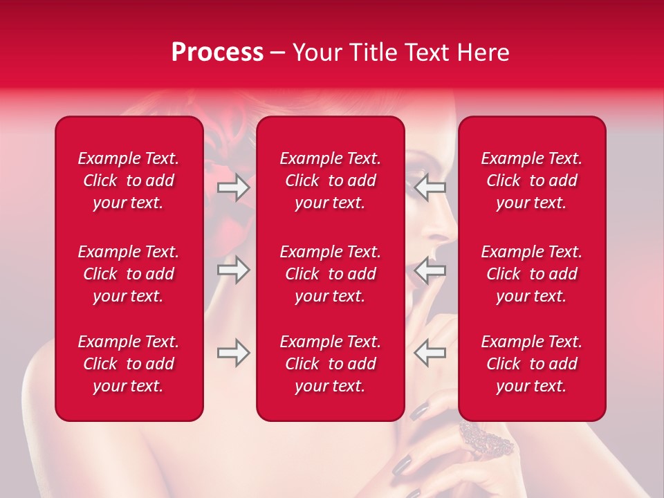 Burgundy Caucasian Hair Care PowerPoint Template