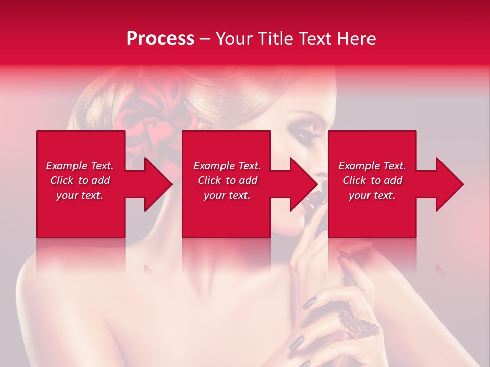 Burgundy Caucasian Hair Care PowerPoint Template