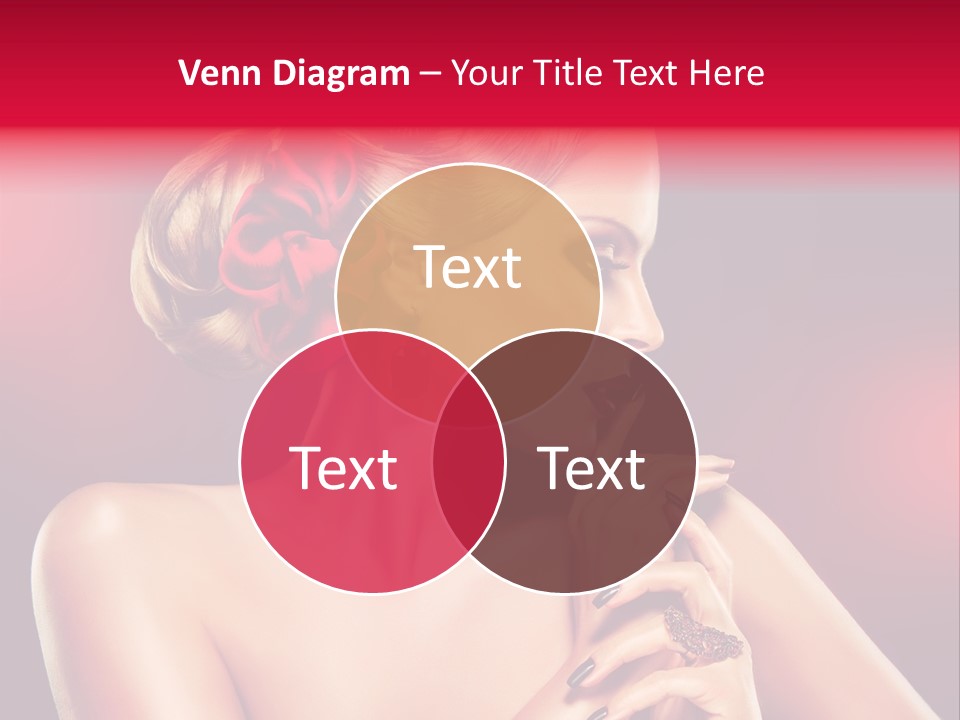 Burgundy Caucasian Hair Care PowerPoint Template