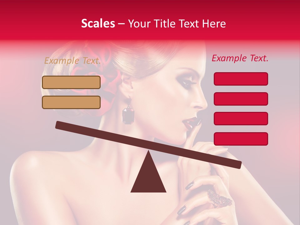 Burgundy Caucasian Hair Care PowerPoint Template