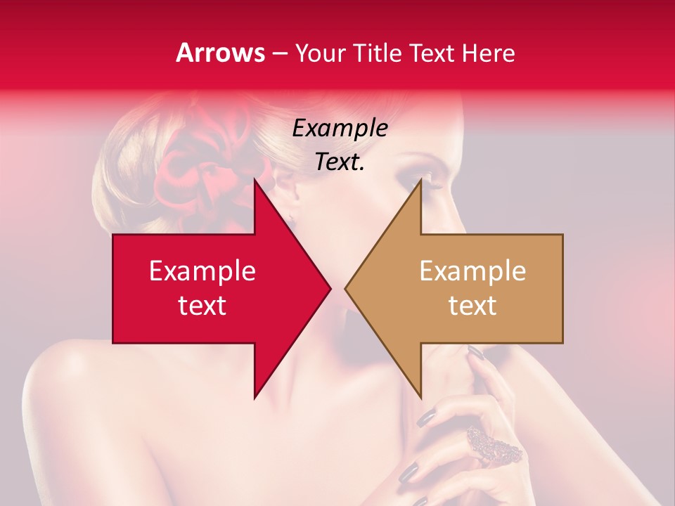 Burgundy Caucasian Hair Care PowerPoint Template