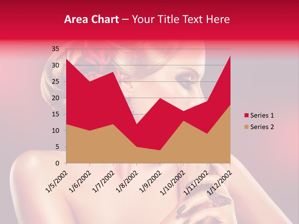 Burgundy Caucasian Hair Care PowerPoint Template