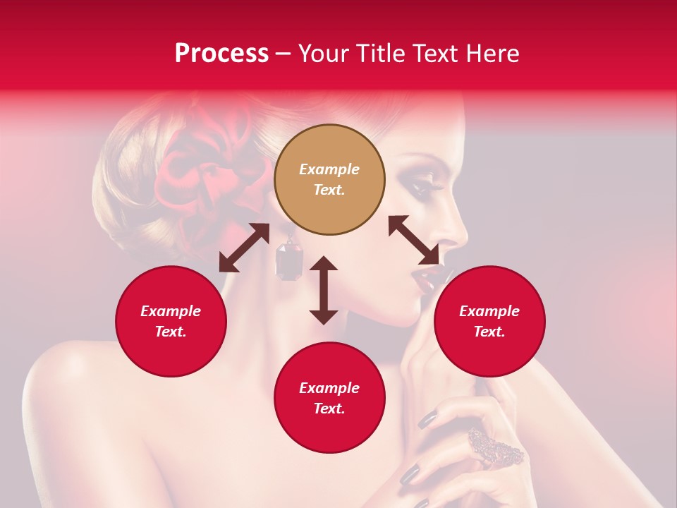 Burgundy Caucasian Hair Care PowerPoint Template