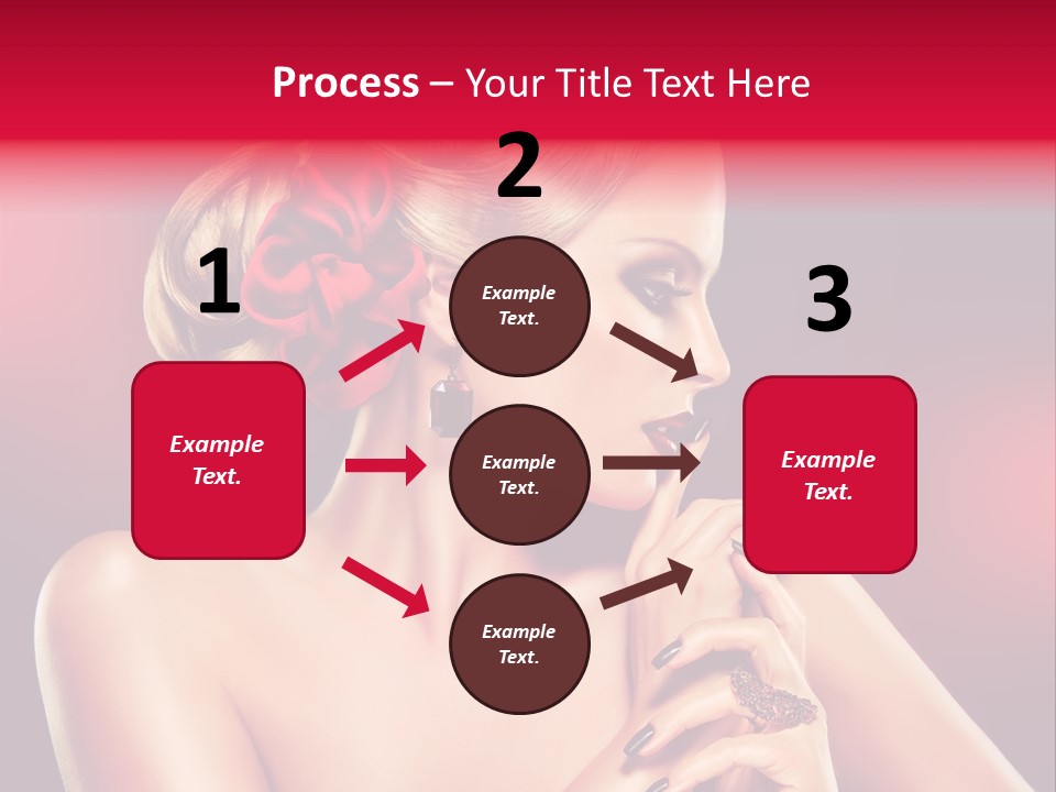 Burgundy Caucasian Hair Care PowerPoint Template