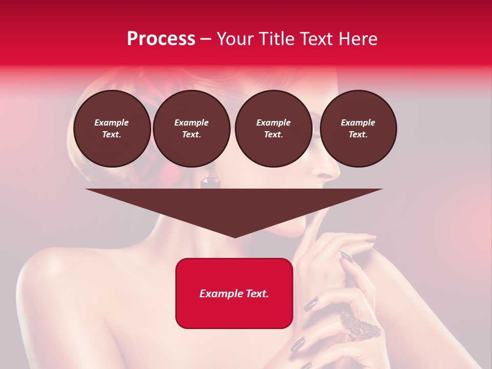 Burgundy Caucasian Hair Care PowerPoint Template