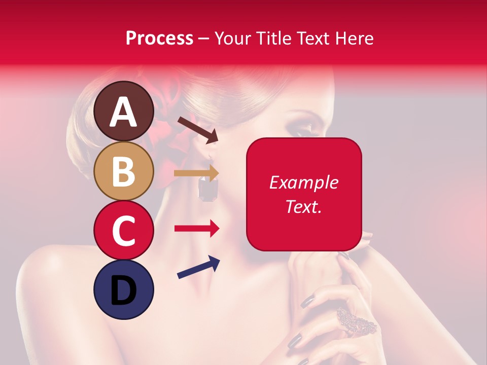 Burgundy Caucasian Hair Care PowerPoint Template