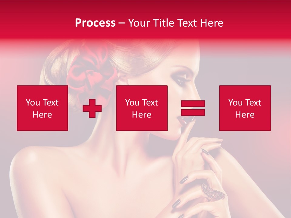 Burgundy Caucasian Hair Care PowerPoint Template