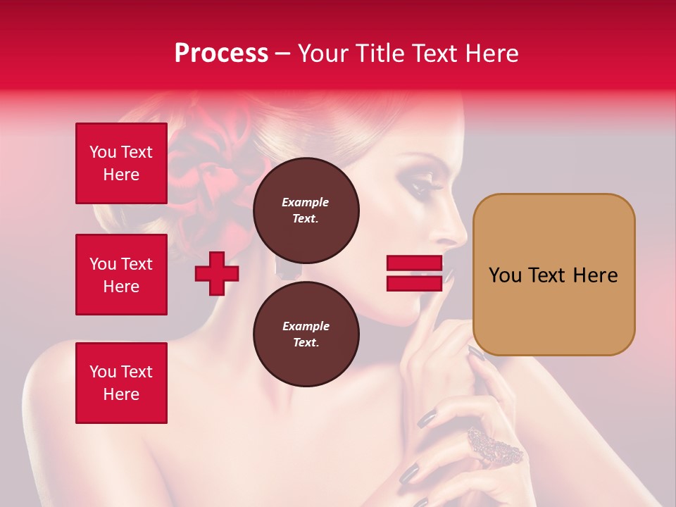 Burgundy Caucasian Hair Care PowerPoint Template