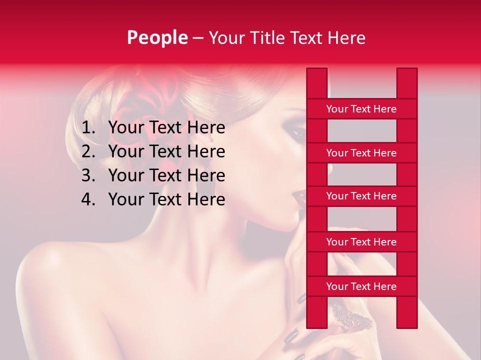 Burgundy Caucasian Hair Care PowerPoint Template