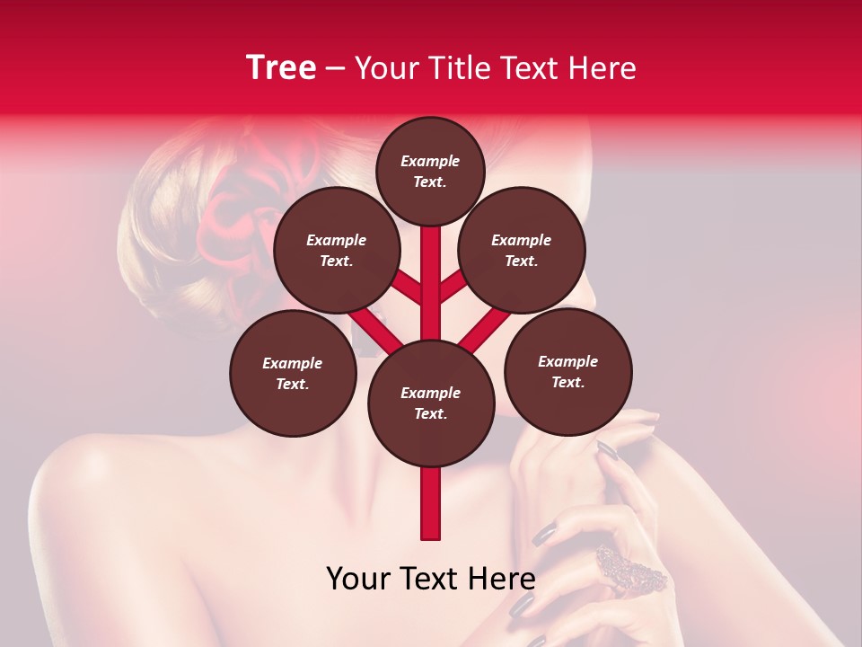 Burgundy Caucasian Hair Care PowerPoint Template
