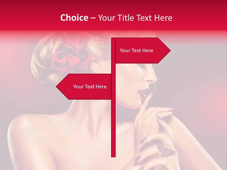 Burgundy Caucasian Hair Care PowerPoint Template