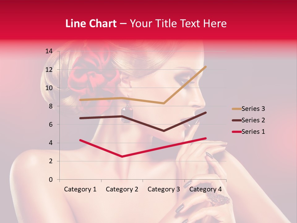 Burgundy Caucasian Hair Care PowerPoint Template