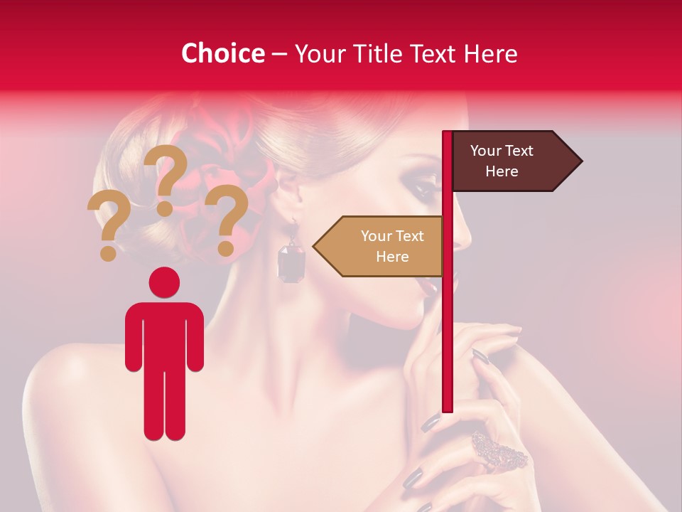 Burgundy Caucasian Hair Care PowerPoint Template