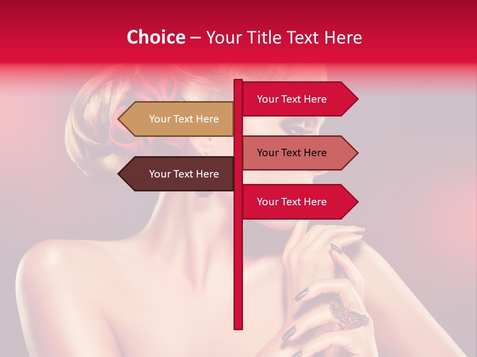 Burgundy Caucasian Hair Care PowerPoint Template