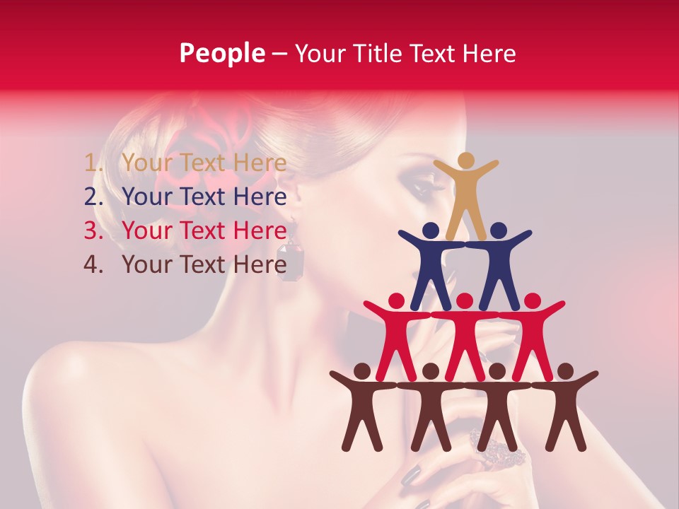 Burgundy Caucasian Hair Care PowerPoint Template