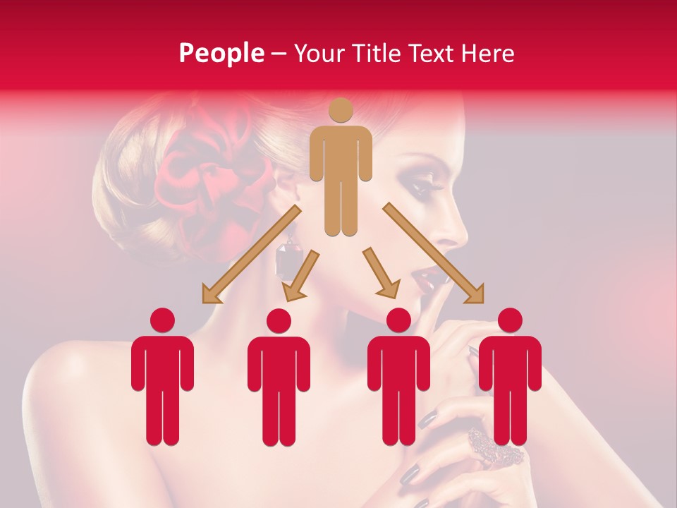 Burgundy Caucasian Hair Care PowerPoint Template