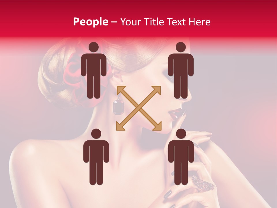 Burgundy Caucasian Hair Care PowerPoint Template