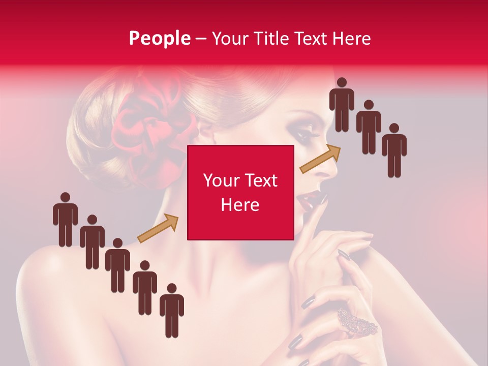 Burgundy Caucasian Hair Care PowerPoint Template