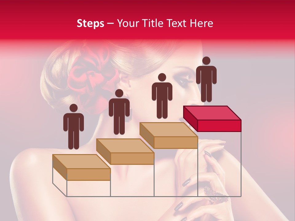 Burgundy Caucasian Hair Care PowerPoint Template