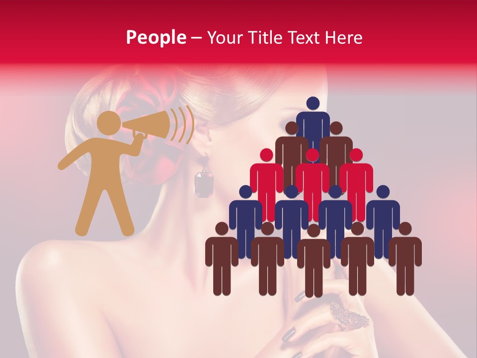 Burgundy Caucasian Hair Care PowerPoint Template