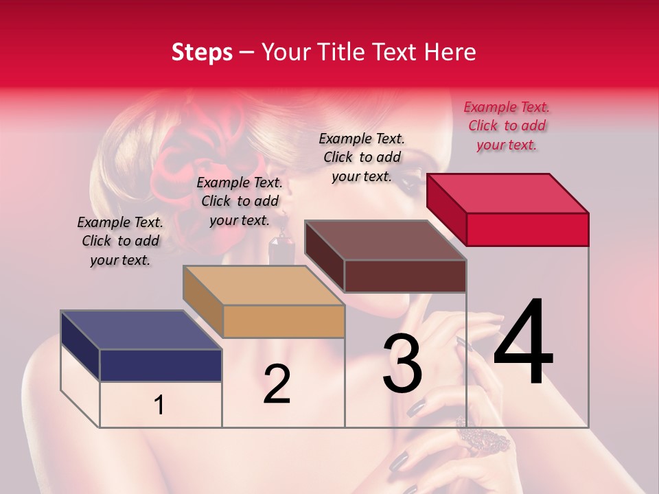 Burgundy Caucasian Hair Care PowerPoint Template