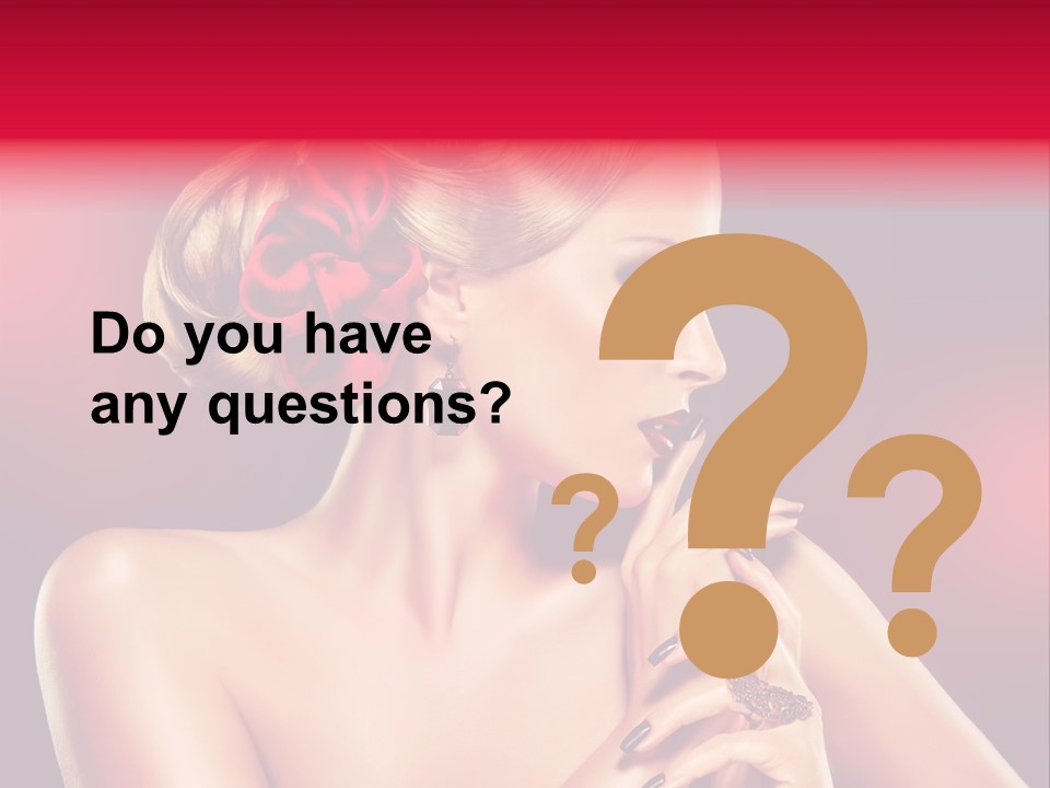 Burgundy Caucasian Hair Care PowerPoint Template