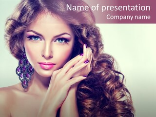 Blue Earring Beauty PowerPoint Template