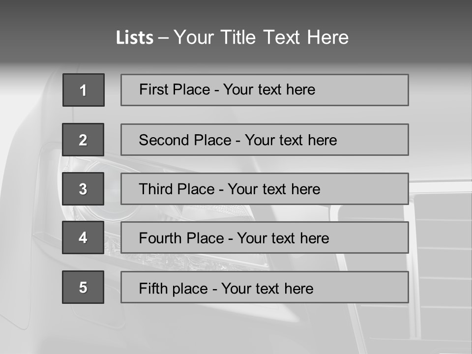 Black Car Isolated PowerPoint Template