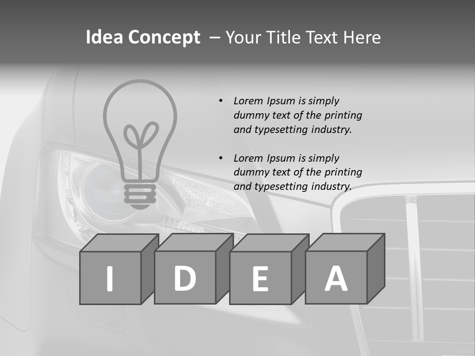 Black Car Isolated PowerPoint Template