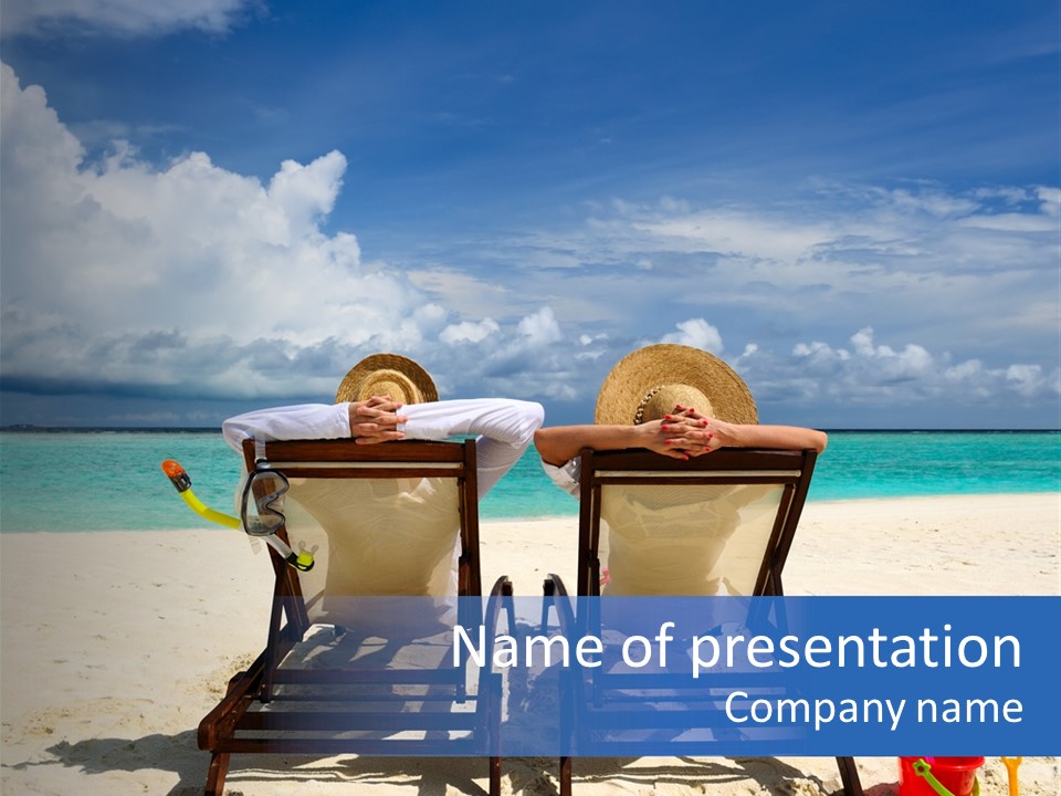 Leisure Sea Woman PowerPoint Template