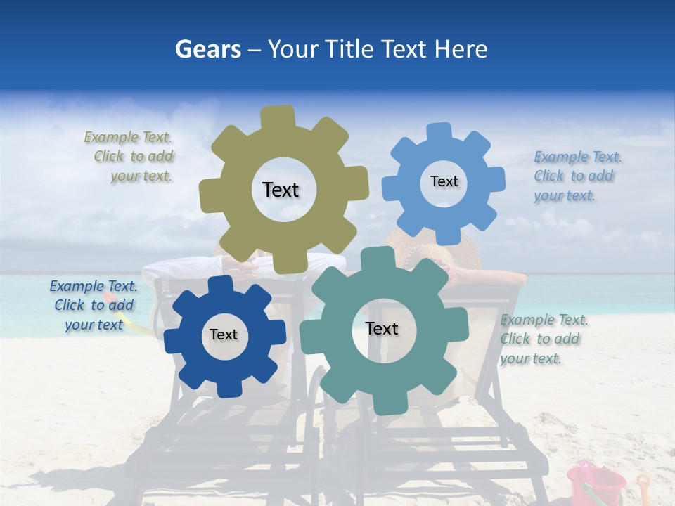 Leisure Sea Woman PowerPoint Template