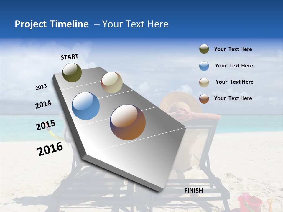 Leisure Sea Woman PowerPoint Template