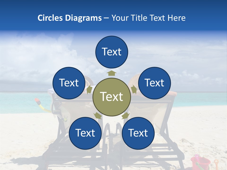 Leisure Sea Woman PowerPoint Template