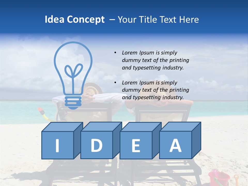 Leisure Sea Woman PowerPoint Template