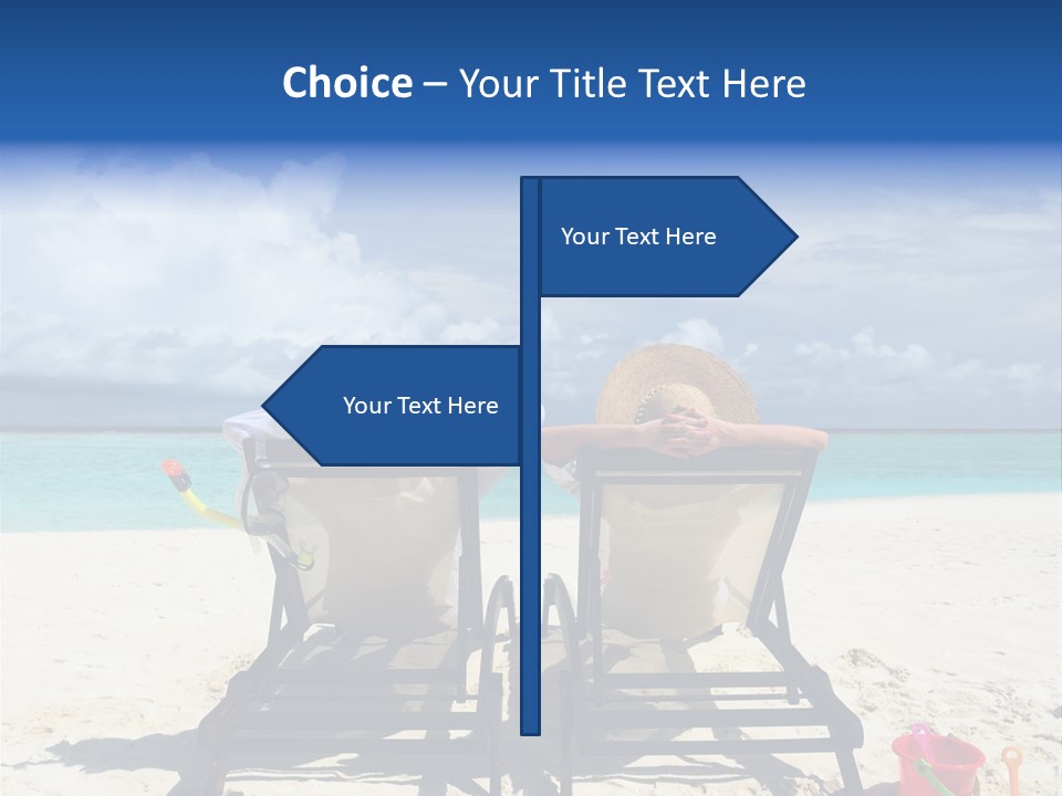 Leisure Sea Woman PowerPoint Template
