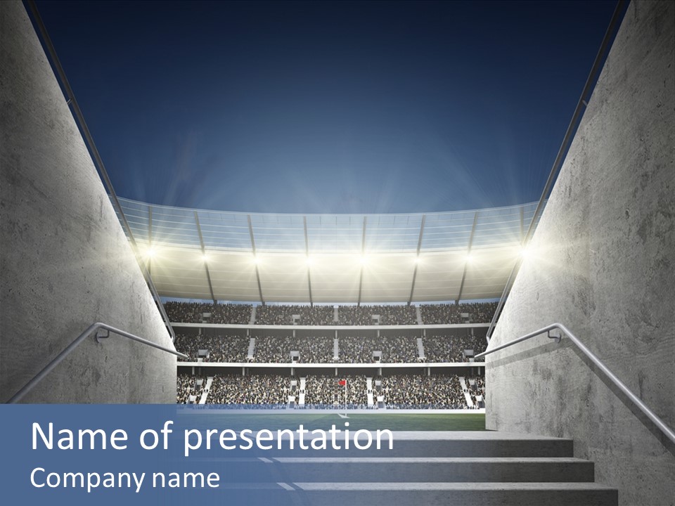 Soccer Field Stair Atmosphere PowerPoint Template