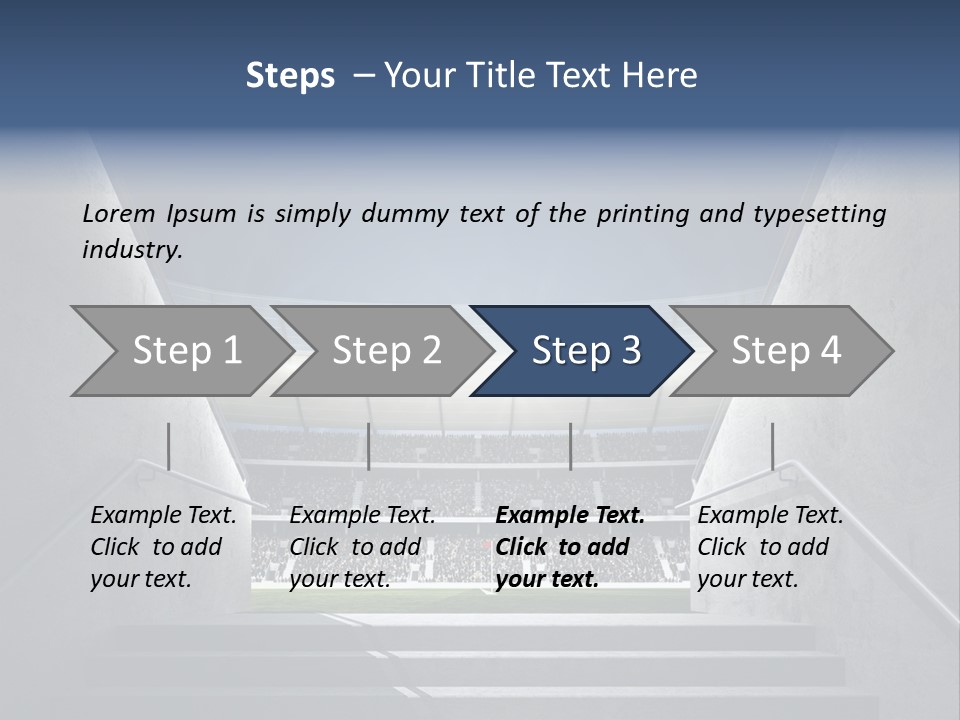 Soccer Field Stair Atmosphere PowerPoint Template