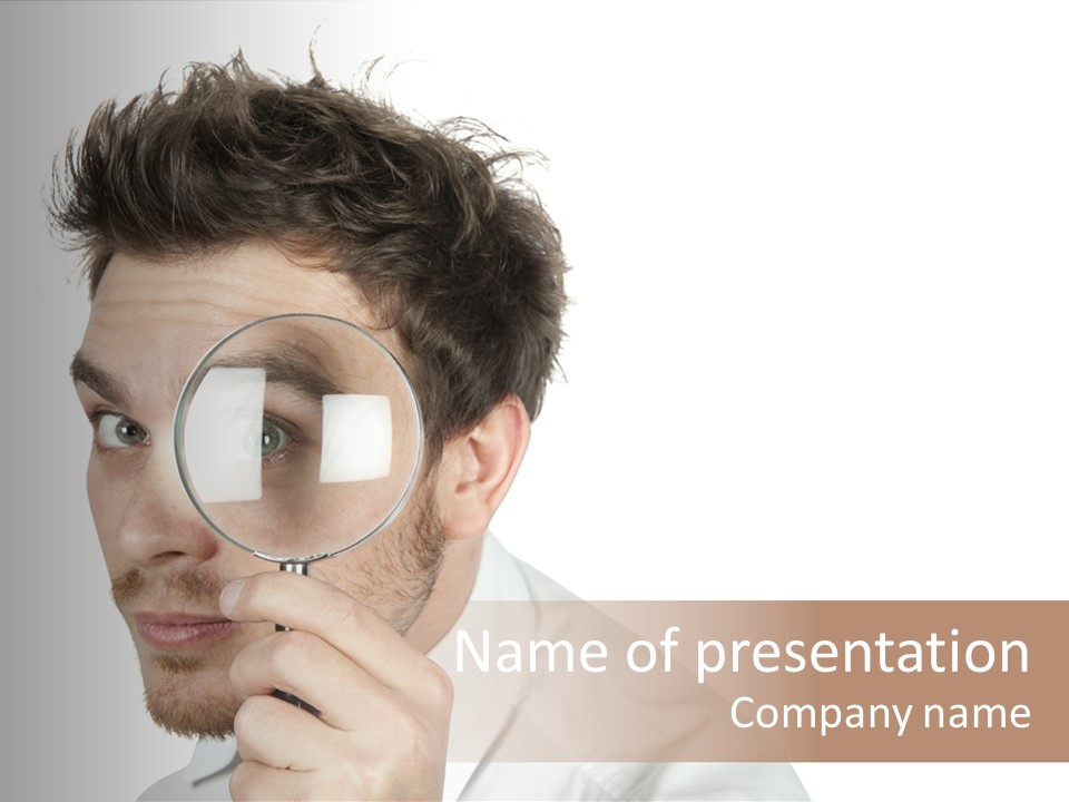 Businessman Analyzing Spy PowerPoint Template