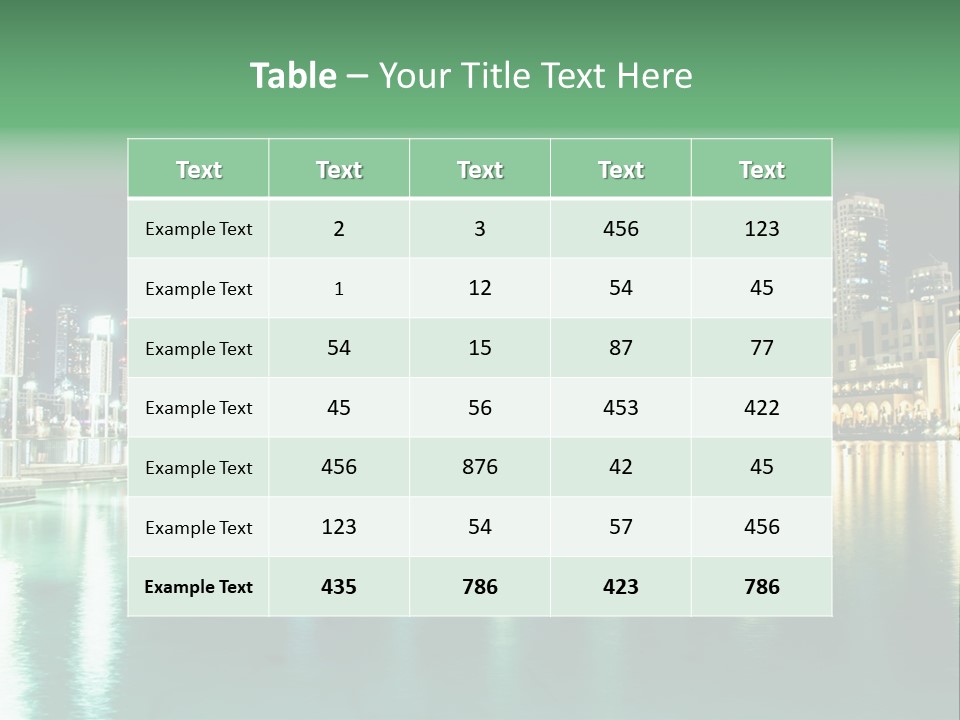 Holiday Destination Attraction Water Reflection PowerPoint Template