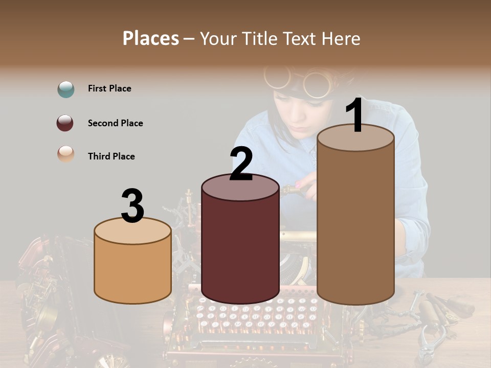 Copper Half Typewriter PowerPoint Template