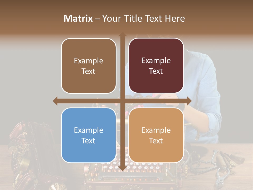 Copper Half Typewriter PowerPoint Template