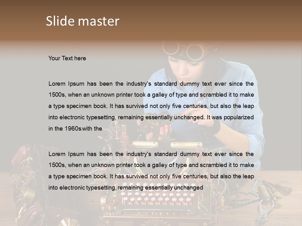 Copper Half Typewriter PowerPoint Template