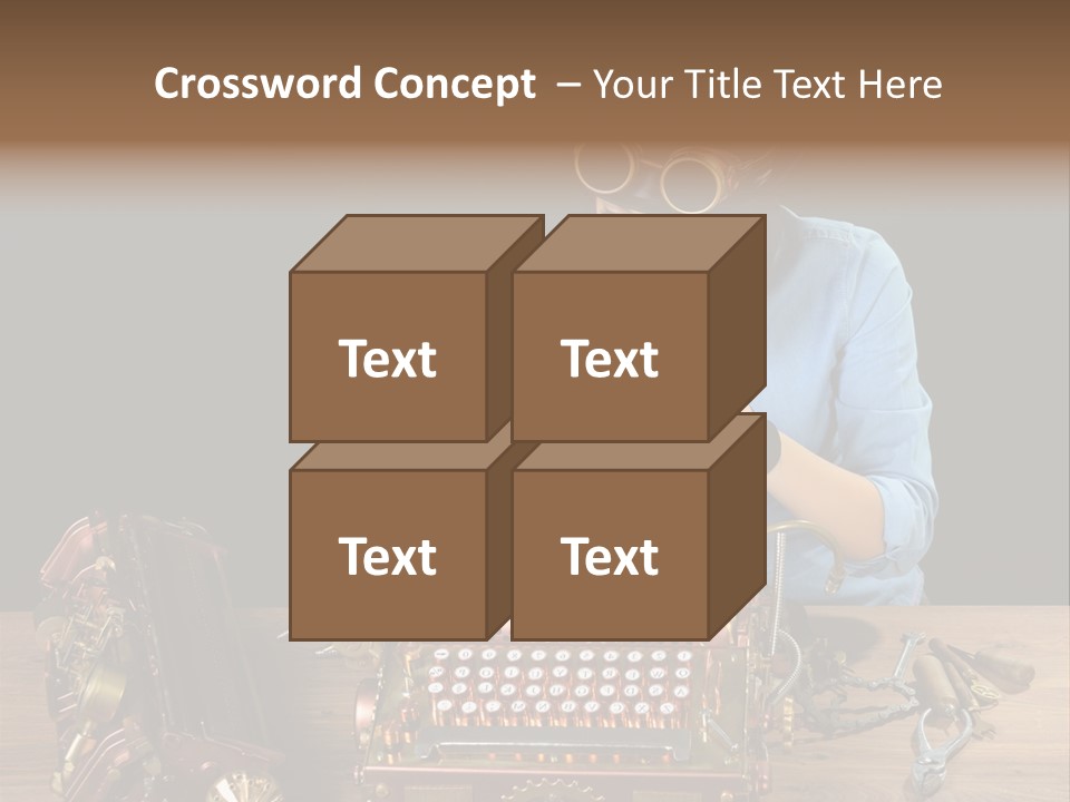Copper Half Typewriter PowerPoint Template