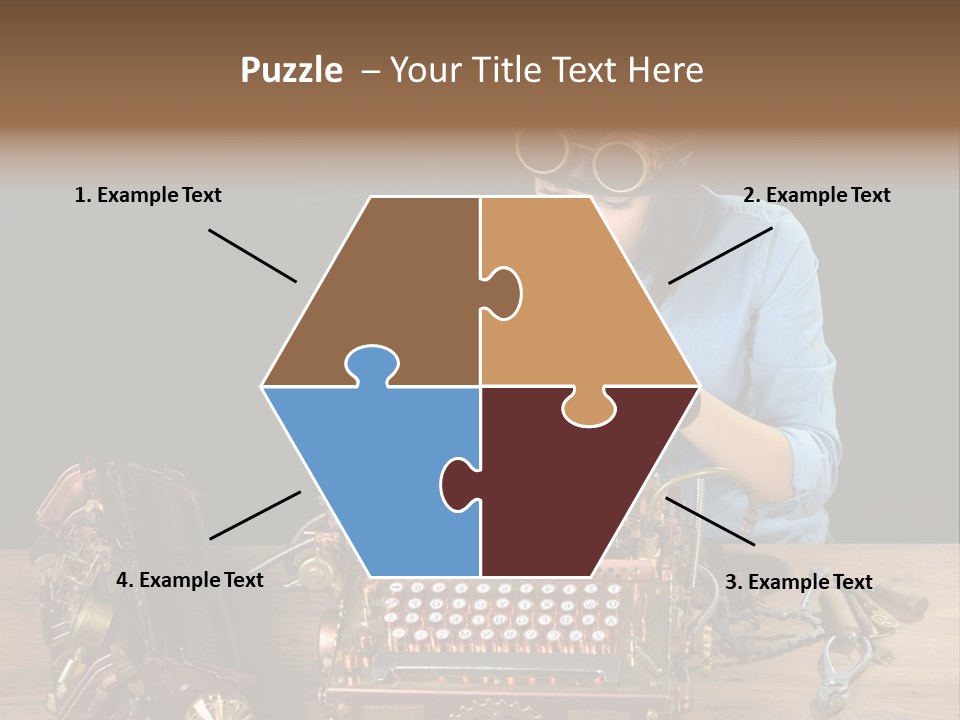 Copper Half Typewriter PowerPoint Template