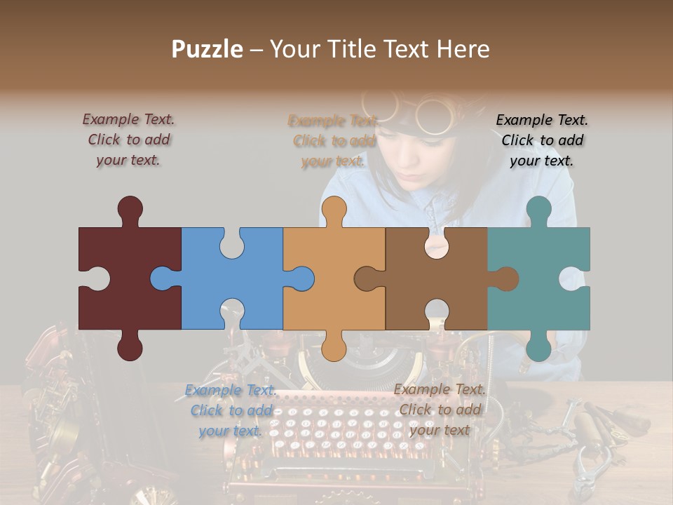 Copper Half Typewriter PowerPoint Template