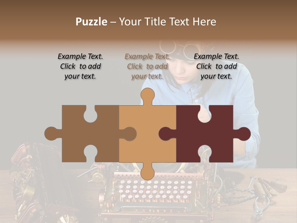 Copper Half Typewriter PowerPoint Template